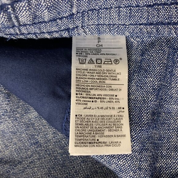 Old Navy Blue Chambray Linen Blend High Rise Pull On Shorts S - Picture 4 of 5